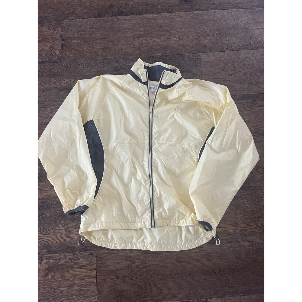 Wilson Vintage Windbreaker Jacket Size Med Light weight zip front yellow